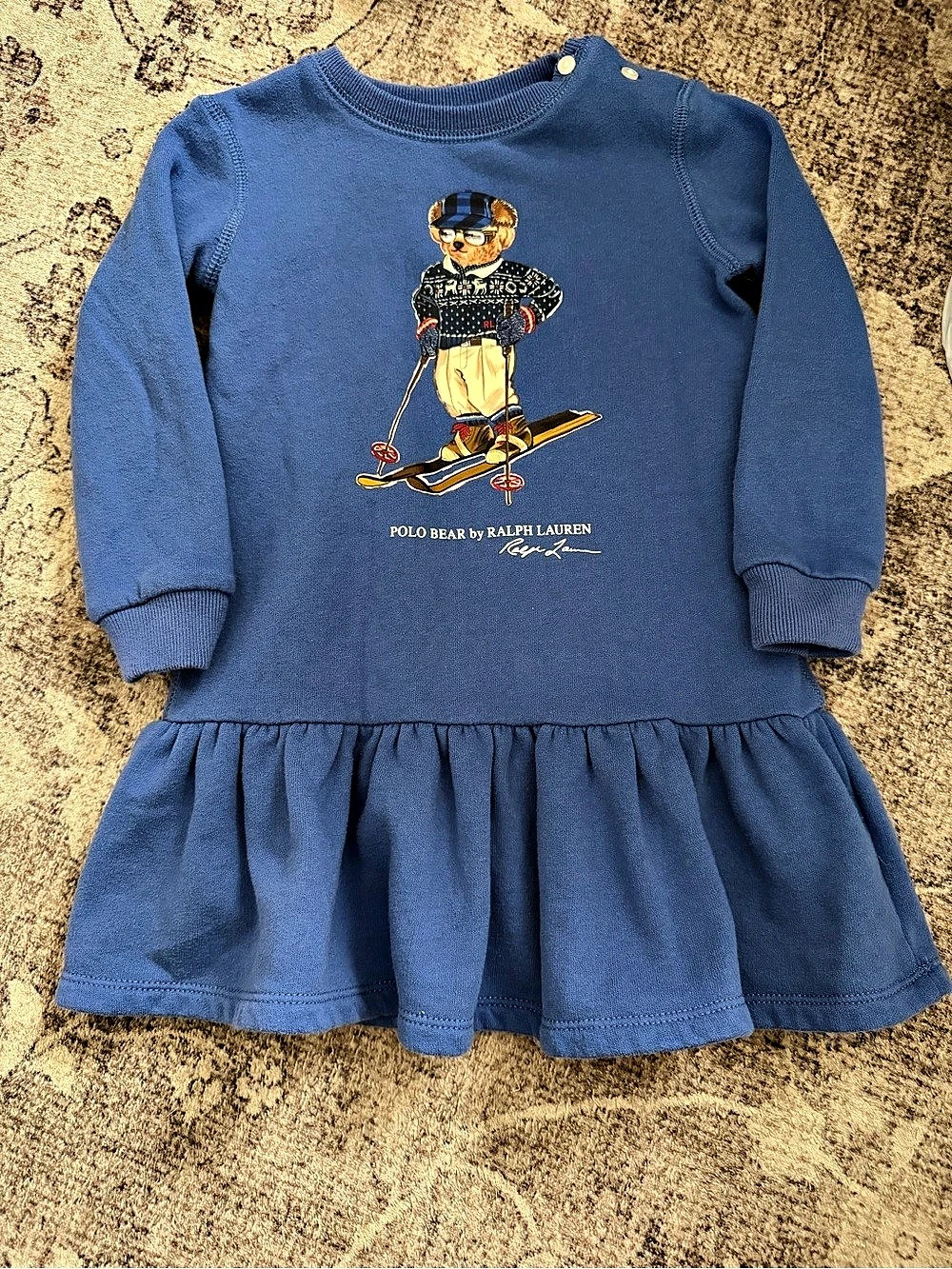 Ralph Lauren Polo Bear Blue Dress Girls 24M